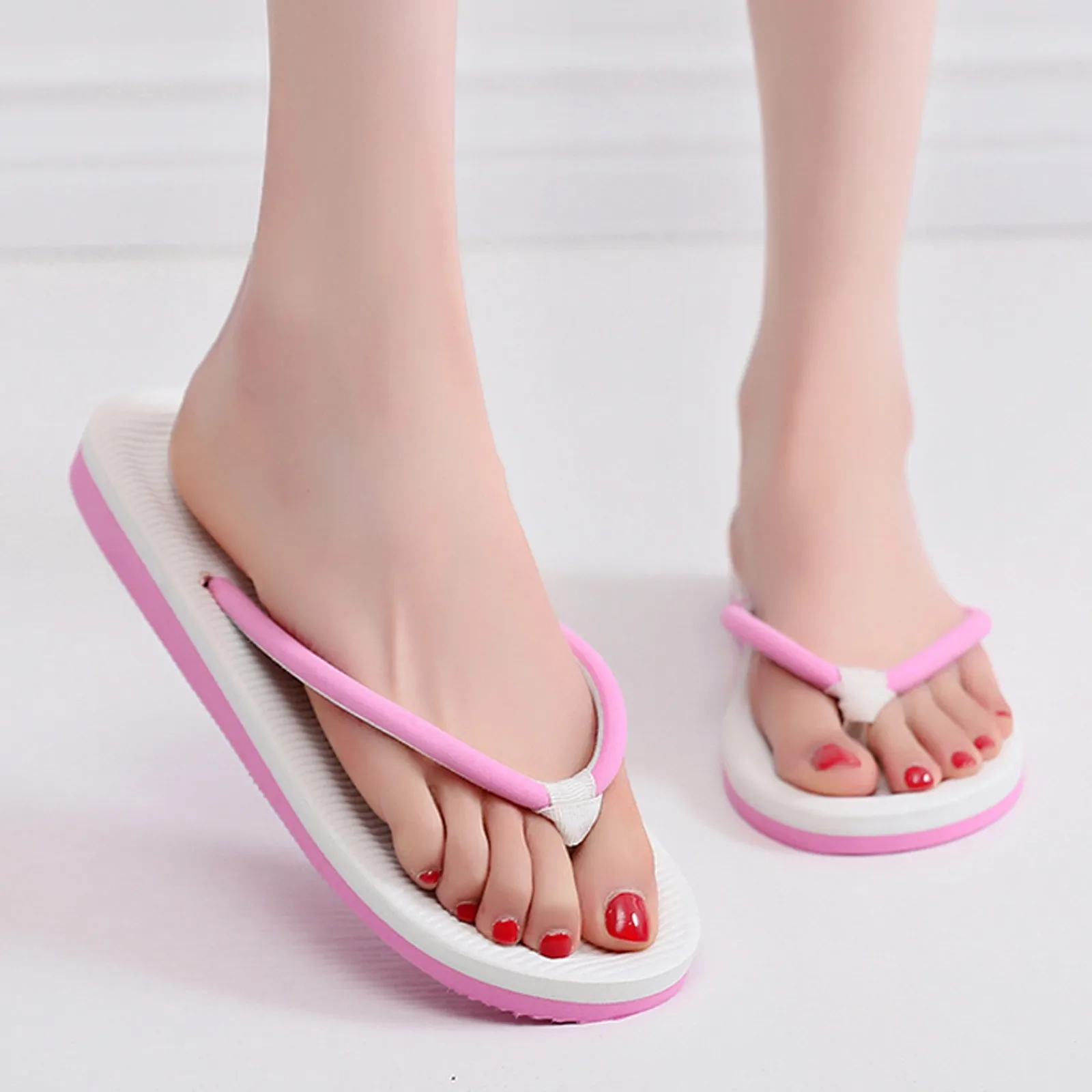 Slippers Beach Breathable Toe Flip-flops Fashion Slip-on Women Shoes Womens - £8.30 GBP+