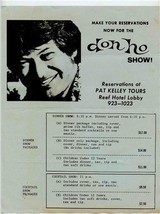 Don Ho Show Menu &amp; Reservations Sheet Hawaii 1973 - £14.54 GBP