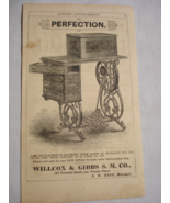 1872 Two Sided Ad Wilcox &amp; Gibbs Sewing Machines, Bradford &amp; Anthony Cut... - $12.33 CAD