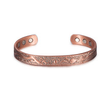 Vinterly Copper Bracelet Male Lucky Dragon and Phoenix Adjustable Cuff Bracelet  - $28.24