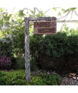 Fairy Garden Sign Fairies Welcome Garden Decor Resin with Post - $178.08 MXN