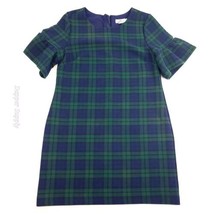 Vineyard Vines Dress Womens 12 Plaid Green Blue Heavy Flannel Exposed Zi... - £38.85 GBP