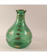 Mastercraft pipes green glass bottle with moon & star vintage Italy Golden Work - $18.50