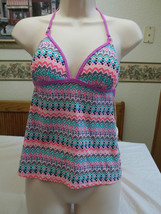 Arizona Swimwear Tankini Top Push Up Juniors Size Medium New Push Up Multi Color - £11.66 GBP