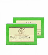 Lot of 2 Khadi Natural Herbal Neem Tulsi Soap Ayurvedic Skin Face Body Care Gift - £11.49 GBP