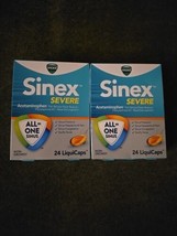 2 Vicks Sinex SEVERE All-In-1 Sinus Pressure Pain Congestion LiquiCaps 24 Ct - £17.54 GBP