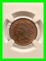 1899 Indian Head Penny 1 Cent - NGC MS62 RB - UNC - High Grade - Uncircu... - $173.24