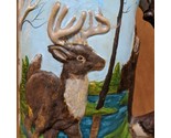 Vtg 12&quot; Deer Roam The Wild River Trees  Ceramic Mug Stein - $51.85