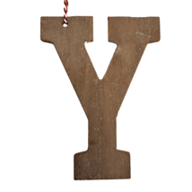 Wooden Letter Distressed Ornament Decor Gray Initial Monogram gift Y - £7.03 GBP