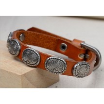 COLOR: RED - WRANGLER Vintage Look Genuine Leather Bracelet - $31.99