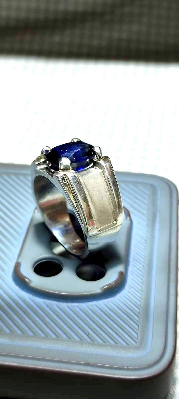Natural Blue Sapphire Ring, Neelam Ring, Sapphire Ring, Handmade 925k Sterling S Item image 3