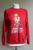 Vtg 1989 Tweety S Bundle Up Winter Snow Red Sweatshirt Top Artex Warner Bros - £20.65 GBP