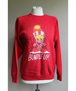 Vtg 1989 Tweety S Bundle Up Winter Snow Red Sweatshirt Top Artex Warner ... - £20.31 GBP