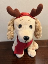 GEMMY Animated Singing Christmas Plush Dog Jingle Bells - £14.78 GBP