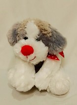 Dog Puppy Gray White Plush Stuffed Animal 9.5" Kellytoy 2019 Valentine's Day - £15.13 GBP