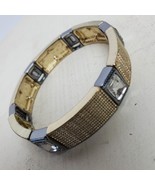 Vintage Estate Mid Century Style Gold &amp; Silver Tone Stretchy Metal Bracelet - $11.27 CAD