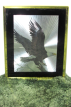 EAGLE reflective silver background 8 x 10&quot; sm gold metal frame (blk bbx 6) - £11.90 GBP