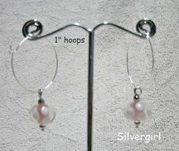 Bumpy Dotted Lampwork Dangle Earrings Aqua Pink - $15.00
