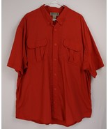 Duluth Trading Short Sleeve Red Button Up Shirt Men&#39;s 2XL Fishing Pocket... - $17.63 CAD