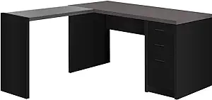 Workstation With Storage-Tempered Glass Top L Shaped Corner Desk With Dr... - $721.99