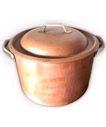 Copper Soup Stew Stock Pan Pot Tin Lined Brass Handle Vintage Farmhouse - $2,634.25 MXN