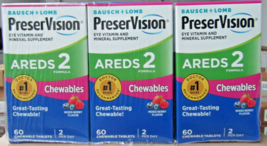NEW 24 Pack Bausch + Lomb PreserVision AREDS 2 Formula Mixed Berry Flavor 60 pc - £79.93 GBP