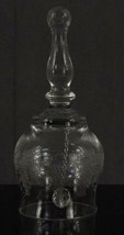 Vintage Glass Crystal Grape Cluster &amp; Leaf Motif Etch Hand Bell 5.25&quot; Tall - £10.81 GBP