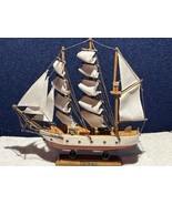 3 Masted Wooden Schooner Puit-In-Bay Ohio Souvenir 9 Inches Long - $188.17 MXN