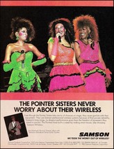 The Pointer Sisters 1985 Samson Wireless Microphone advertisement mic ad... - $4.23