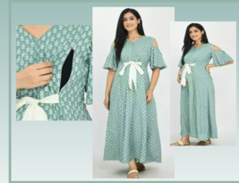 Attractive Pregnant / Maternity Women Kurti Gown Suit Easy baby Feeding ... - £27.80 GBP