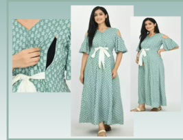 Attractive Pregnant / Maternity Women Kurti Gown Suit Easy baby Feeding ... - £27.49 GBP