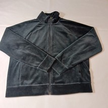 NYL New York Laundry Women&#39;s Size Medium Black Velour Full Zip Pockets J... - $327.89 MXN