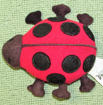 5&quot; Applause Lady Bug Plush Stuffed B EAN Bag Animal Insect Red Black Brown Toy - £8.63 GBP