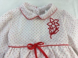 Vtg girl 3T sheer polka red dot dress red white made in USA - £15.29 GBP