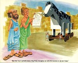 King Priam of Troy and Trojan Horse &amp; Insurance Agent Color Comic Print ... - $27.69
