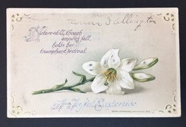 Antique A Joyful Easter Greeting Card Embossed 1915 Printed in Germany Lily - £7.25 GBP
