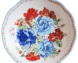 Four (4) Pioneer Woman ~ FLORAL MEDLEY ~ BLUE ~ 7.5&quot; Pasta Bowls ~ Stone... - £37.36 GBP
