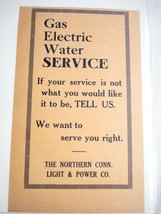 1918 Ad The Northern Conn. Light and Power Co. Gas, Electric, Water Service - $7.99