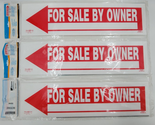 Hillman 844383 White Plastic House Sign 24&quot;X6&quot; Lot of 3 Home For Sale By... - $19.00