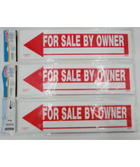 Hillman 844383 White Plastic House Sign 24&quot;X6&quot; Lot of 3 Home For Sale By... - £14.89 GBP