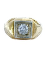 Diamond Unisex Signet Ring 14kt Yellow Gold 443096 - $7,317.11 MXN