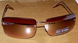 Axcess Men&#39;s Sunglasses By Claiborne Bronze 1/2 FRAMES/BROWN Lenses Wrap - New! - £16.01 GBP