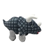 Plaid Triceratops Dinosaur Your Zone Coin Bank Plush Stuffed AnimalFabric - $9.50