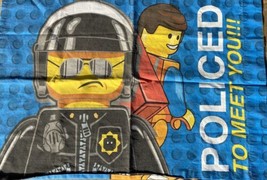 Lego Policed to Meet You Youth Pillowcase Blue Yellow Brown Standard Sized - £11.56 GBP