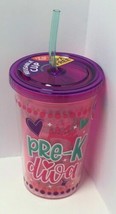 Kipp Brothers Reusable BPA Free 10oz &quot;Pre-K Diva&quot; Printed Cup W/Straw - £6.89 GBP