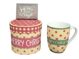 Sleigh Bell Bistro Gingerbread Man Merry Christmas Coffee Mug w/ Gift Box - £19.71 GBP