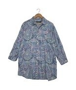 Lauren Ralph Lauren Night Shirt Womens Large Blue Paisley Long Sleeve Pa... - $41.66 CAD