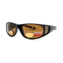 Polarizado + Bifocales Gafas de Sol Hombre Rectangular Negro Marco Lente Marrón - £12.65 GBP