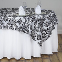 1 Dozen Flocking 12 Table Overlays 60X60&quot;&quot; Wedding Party Catering Linens Supplie - £94.22 GBP