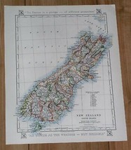 1921 Antique Map Of New Zealand South Island / Papua New Guinea Indonesia - $24.66